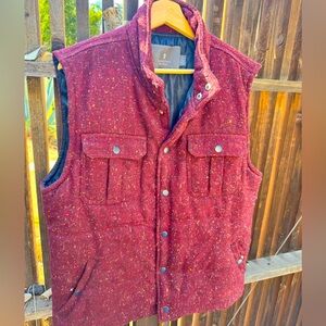 Vintage Burgundy Donegal Tweed Vest